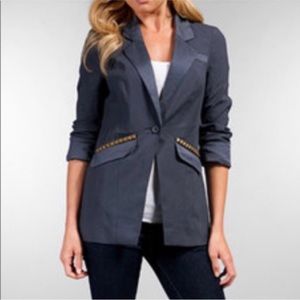 Free People Studded Vice Boyfriend Blazer Grey 2
